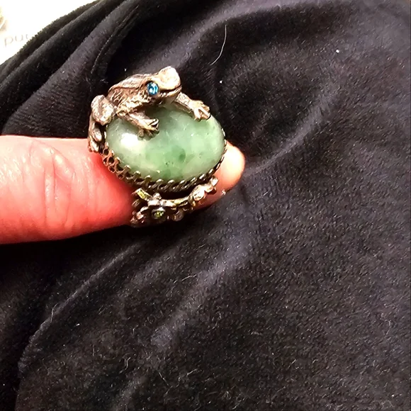 'Sweet Romance USA' .925 Silver Sculpture Frog Ring ๐ Adjustable NEW - Picture 8 of 10